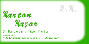 marton mazor business card