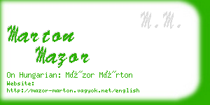 marton mazor business card